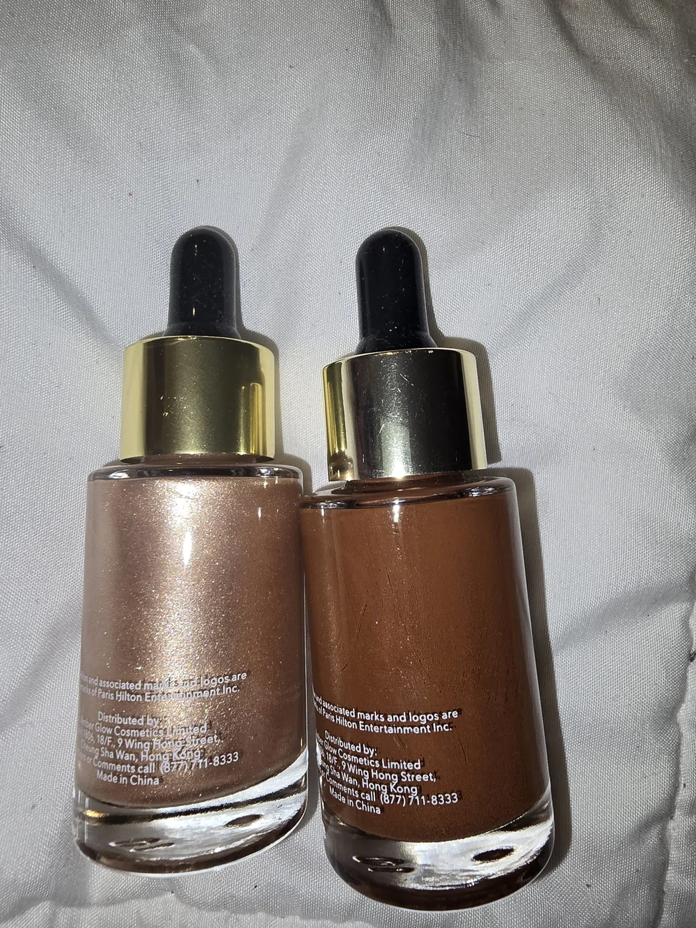 Paris Hilton Gold Drops & Bronzer Drops - Shimmering Gold and Deep Bronze